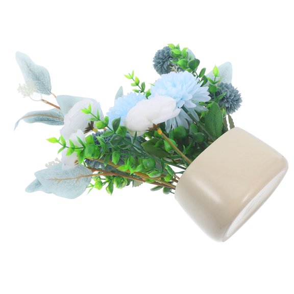 unbranded Decorative Artificial Small Bonsai in Sky Blue Ceramic Pot for Living Room Display