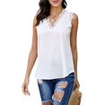 thumbnail image 2 of Top de Tirantes Holgado Sin Mangas con Cuello en V y Encaje de Pestañas de Verano, , Talla XXL, 2 of 10