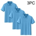 thumbnail image 1 of Conjunto de 3 piezas para niños y niñas: blusa de manga corta, uniforme escolar, camiseta deportiva, suave, transpirable, informal y bonita, como se muestra en la imagen, paquete de 3, de 2 a 15 años., 1 of 5