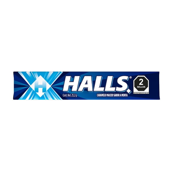 Caramelo macizo Halls sabor menta 9 pzas