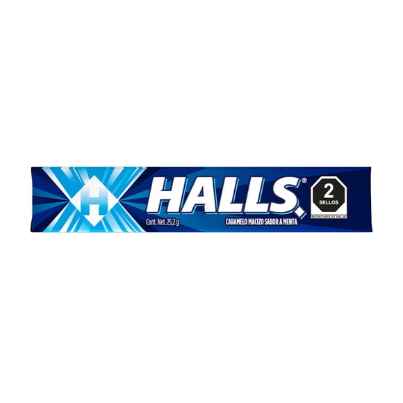 Caramelo macizo Halls sabor menta 9 pzas