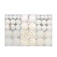 thumbnail image 1 of Paquete de 100 bolas navideñas blancas irrompibles, adornos para árbol reutilizables para bodas. blanco, 1 of 9