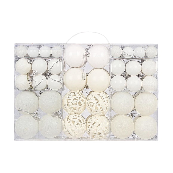 Paquete de 100 bolas navideñas blancas irrompibles, adornos para árbol reutilizables para bodas. blanco