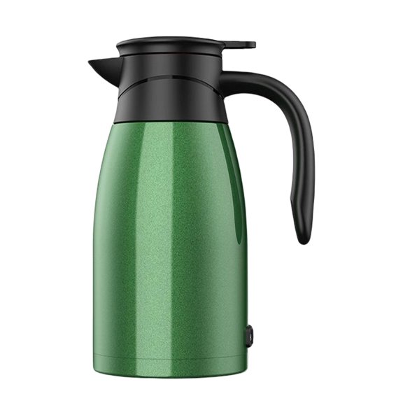 Hervidor de agua portátil para coche de 12 V, 1400 ml, inteligente, con aislamiento Verde