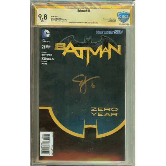 Batman el Nuevo 52 #21 1er Duque Thomas Firmó Snyder Capullo CBCS 9.8