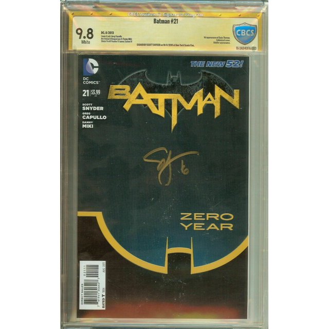 Batman el Nuevo 52 #21 1er Duque Thomas Firmó Snyder Capullo CBCS 9.8