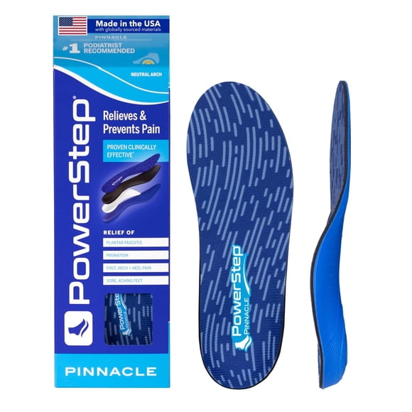 Plantillas Powerstep Pinnacle Azul para Fascitis Plantar y Alivio del Dolor de Talón