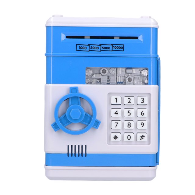 Caja de Ahorro de Dinero electrónico Contraseña de cajero automático Caja de Seguridad del Banco de Dinero en Efectivo para niños KidBlue
