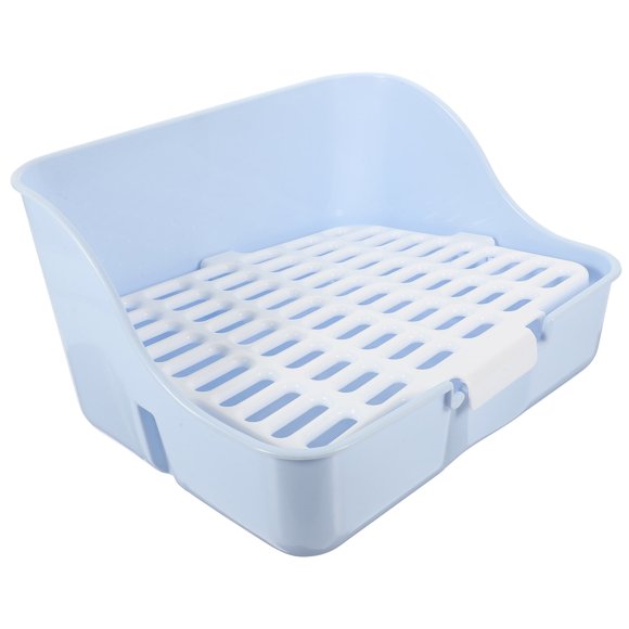 Caja de arena para conejos, inodoro para mascotas, bandeja de entrenamiento, caja de arena para animales pequeños de esquina