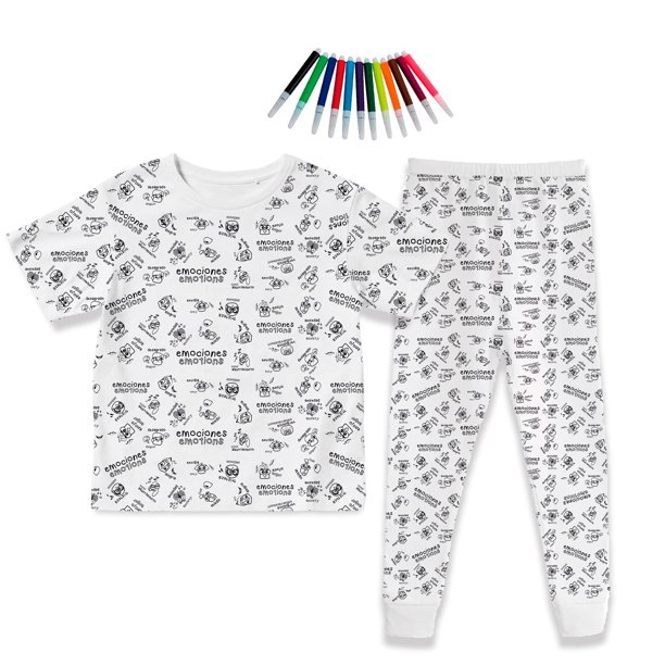 Pijama DIY de Niños Unisex de Gallomente Didáctico para Colorear con Plumones Incluidos Juana Gallo