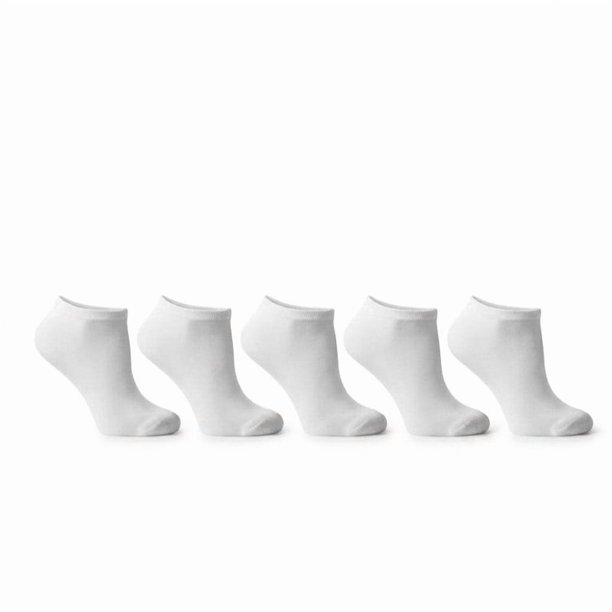 Tin Liso Simply Basic para Niña, de Poliéster Blanco Talla 7 a 9 años, 5 Pares