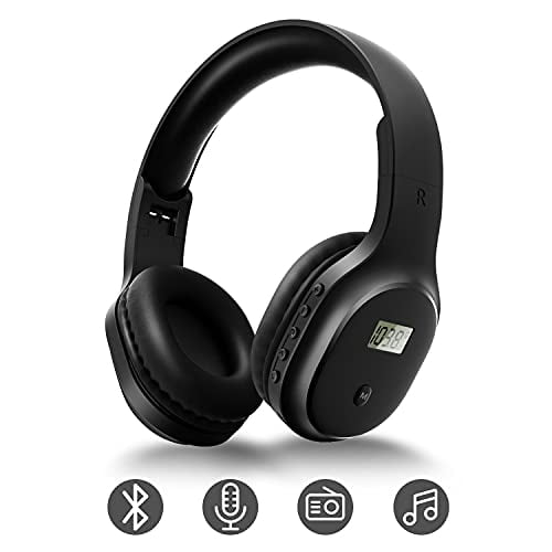 Auriculares inalámbricos UMUTOO con radio FM recargables portátiles y personales con Bluetooth cómodos y ligeros