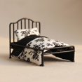 thumbnail image 3 of perfecl Miniature Metal Dollhouse Bed with Arched Headboard 1 12 Scale Furniture for Collector Kids Bedroom Accent Piece, 3 of 7
