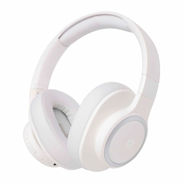 audifonos inalambricos on ear elite stf 7hrs uso color blanco — 3/4 frontal de audífonos on‑ear blancos STF con diadema y copas acolchadas, botones de control en la copa izquierda, logotipo en el centro exterior y bisagra plegable; acabado mate, diseñados para Bluetooth 5.3 y hasta 7 horas de uso; también suelen usarse para monitoreo casual en viajes.