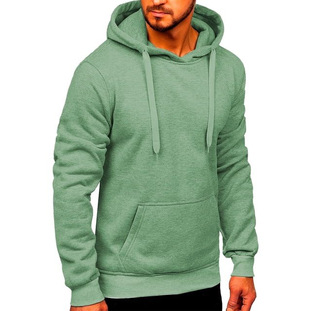 sudadera para hombre shendy vendy con capucha hoodie color Agua, vista frontal tres cuartos; sudadera con capucha y cremallera, bolsillo canguro, capucha con cordón ajustable, mangas con dobladillo reforzado y tejido cepillado 100% poliéster de tacto suave; ideal para ropa casual y actividades al aire libre.