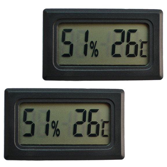 2 Piezas Higrómetro Digital Termómetro Humedad Reptil Medidor de Temperatura