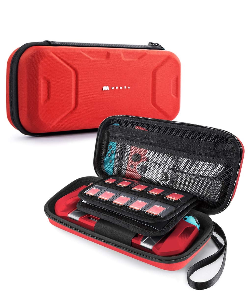 Estuche de transporte Mumba para Nintendo Switch OLED y Nintendo Switch Version Plus Rojo