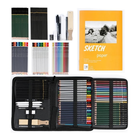 Kit De Lápices De Dibujo Y Boceto Con Accesorios 71 Piezas
