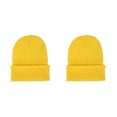 thumbnail image 3 of Sonducket Beanie Hat Gorros de punto Winter Skullcap Thermal Trendy Sleeve Headwear A prueba de viento Accesorios para el cabello Amarillo Amarillo brillante 2piezas, 3 of 6