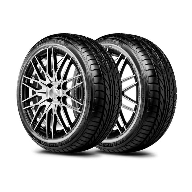 kit 4 llantas firestone 205/55r16 91v firehawk 900 primer plano 3/4 mostrando neumáticos con rines, dibujo de la banda de rodamiento direccional y paredes laterales con la marca Firestone; fondo blanco, aptas como reemplazo de juego completo para sedanes compactos.