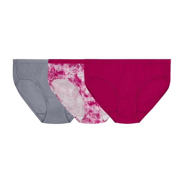 Hipster Fruit of the Loom para dama, Colección Algodón Premium, Multicolor, Talla 7, 3 Piezas