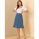 thumbnail image 3 of AllegK Falmidi dividicon botones en espaly dobladillo con volantes florales pamujer Azul XS, 3 of 6