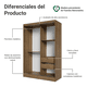 thumbnail image 4 of Ropero Closet Madesa Luke 2 Puertas Corredizas con Cajón con llave Marrón Madesa Luke, 4 of 17