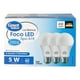 thumbnail image 1 of Paquete de Focos Great Value Tipo A19 Led 5W Luz Blanca 3 Piezas, 1 of 4