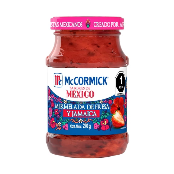 Mermelada McCormick Sabores de México fresa y jamaica 270 g