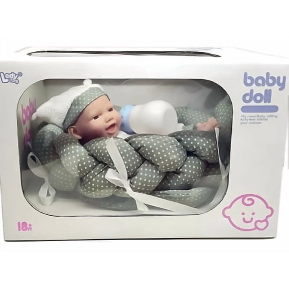 Muñeca Baby 24 cm Con Cunita Toymark