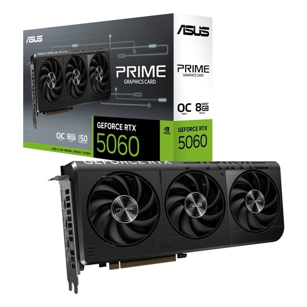 Tarjeta De Video ASUS PRIME Nvidia Geforce Rtx 5060 8GB GDDR7 OC Edition 3 Fan Dlss 4 Pci Express 5.0 614 AI TOPS PRIME-RTX5060-O8G 448 Gb/s Ancho Banda
