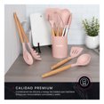 thumbnail image 4 of Juego de Utensilios de Cocina Silicona y Madera Accesorios para Cocinar, 12 pzas (Rosa), 4 of 7