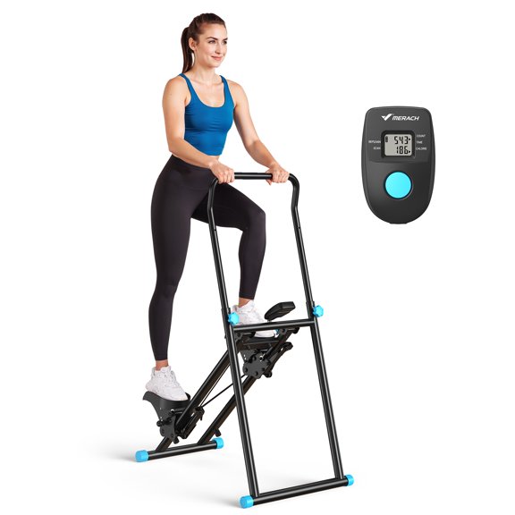 MERACH Escalera Paso a Paso para Escalador Vertical Plegable Compacto en Casa - Paso a Paso de Entrenamiento de Cuerpo Completo, Equipo de Ejercicio Cardiovascular para Gimnasio en Casa