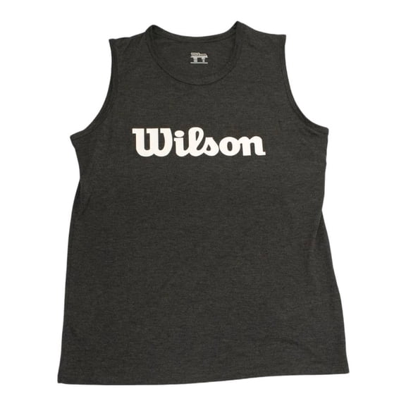 Playera Wilson para Hombre con Cuello Redondo sin Mangas con Wilson en el Pecho Negro Talla M