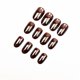 thumbnail image 4 of Uñas Postizas SXVME Marrón Oscuro Cromadas Holográficas Brillantes Diseño Espejo Cortas Ovaladas y R, 4 of 7