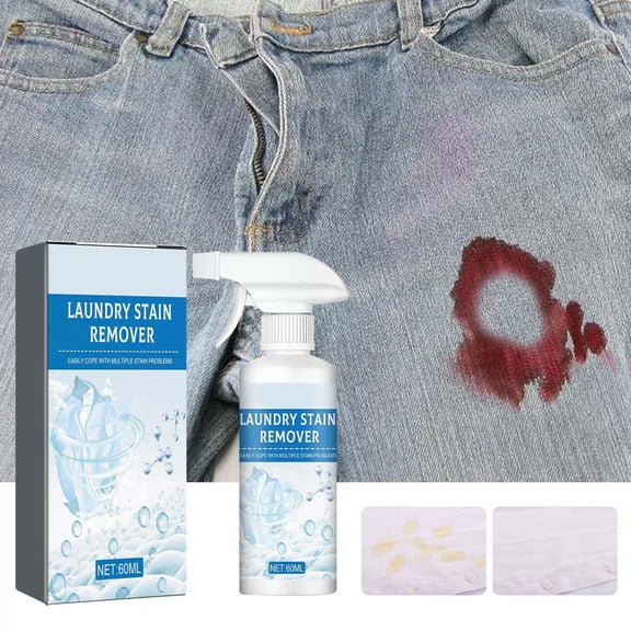 Quitamanchas para Ropa en Spray 60ml para Aceite, Café, Vino, Grasa, Limpiador de Manchas en Telas para Ropa, Tapicería y Alfombras