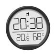 thumbnail image 4 of Reloj despertador digital Reloj de pared redondo 7,4 cm con temperatura 12 horas/24 horas Funciona con pilas multifuncional para sala de estar Negro, 4 of 8
