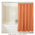 thumbnail image 3 of Cortina de baño Hometrends naranja con detalles de cuadros bordados blancos, 3 of 6