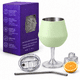 thumbnail image 1 of Copa Térmica LED 14 oz Pistache de Acero Inoxidable con Tapa y Popote, 1 of 5