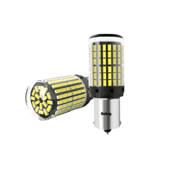 2 Focos Led 1156 Bau15s Direccionales Py21w 7507 Cuartos Luz Blanca 150 Belug Blanco