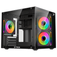 thumbnail image 1 of Gabinete XTREME PC GAMING Crystal Core Mini Torre 3 Fan ARGB 600W Negro CDXT3700BK, 1 of 5