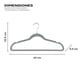thumbnail image 2 of Set de 50 Ganchos Metálicos para Ropa PERFECT SPACE con Recubrimiento Antideslizante de Terciopelo y Gancho Giratorio 360° (Gris), 2 of 5