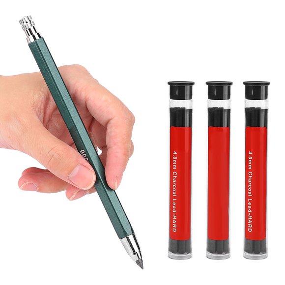 Lápiz borrable con núcleo de pintura, lápiz automático de 4,0 mm, núcleo de lápiz de carbón para hacer arte
