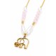 thumbnail image 3 of Moon & Self Collar Elefante oro laminado Piedras Amuleto Suerte Mujer 21cm, 3 of 5