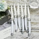 thumbnail image 2 of Par de Cucchillos para Cocina LaguioleWhite 5Pzas 23 cm Blanco Acero Inoxidable Cuchillo para carne., 2 of 4
