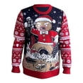 thumbnail image 1 of Suéter Navideño para Hombre George Galleta de Jengibre Ugly Sweater Azul con Rojo, Talla M, 1 of 4