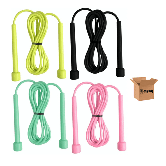 Set 4 Pcs Cuerda Para Saltar Marca*Ajustable Con Mangos Antideslizante Multicolor