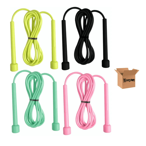 Set 4 Pcs Cuerda Para Saltar Marca*Ajustable Con Mangos Antideslizante Multicolor