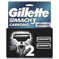 thumbnail image 1 of Cartucho de Rastrillo Gillette Mach3 Carbono con Carbón Activado y 3 Hojas, 2 pzas, 1 of 5