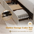 thumbnail image 4 of Yeshouse Estructura de cama moderna de tamaño matrimonial tapizada en tela bouclé con cabecero y 4 cajones de almacenamiento, somier de láminas de madera, no requiere base de colchón, fácil montaje, 4 of 10
